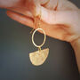 'Tempest Umbra' Ethical Hand Beaten Brass Earrings, thumbnail 6 of 7