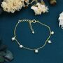 Sterling Silver Tiny Dangle Pearl Beaded Bracelet, thumbnail 6 of 12