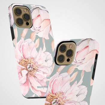 Pastel Peony Green Tough Case For iPhone, 3 of 4
