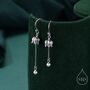 Asymmetric Lily Of The Valley With Dangle Pearl Dangle Earrings, thumbnail 1 of 10
