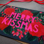 Merry Kissmas Neon Floral Papercut Christmas Card, thumbnail 4 of 5