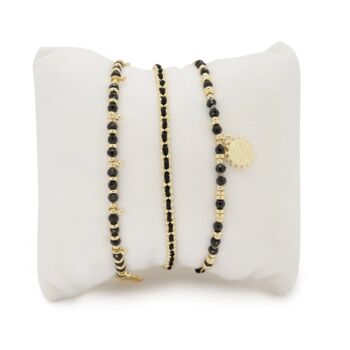 Raven Black Spinel Stretch Bracelet Or Stack, 3 of 5