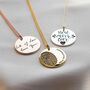 Fingerprint And Handwriting Coin Necklace, thumbnail 10 of 12