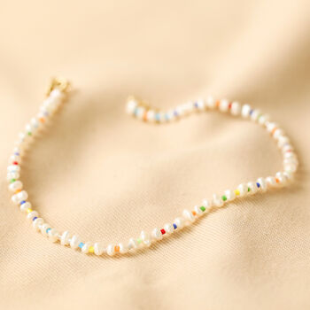 Miyuki Seed Bead And Freshwater Seed Pearl Anklet, 2 of 5