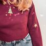 Classic Christmas Tree Embroidered Jumper, thumbnail 1 of 9