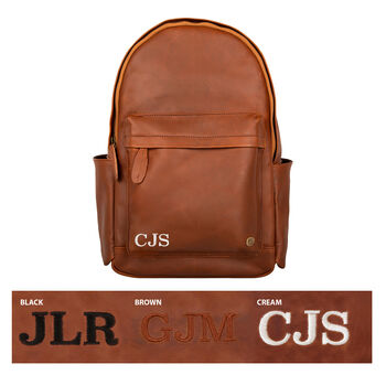 Personalised Brown Leather 16 Inch Macbook Backpack, 9 of 11