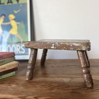 Antique Mini Wooden Stool / Decorative Riser, 4 of 4