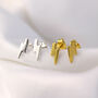 Sterling Silver Lightning Bolt Stud Earrings, thumbnail 1 of 5