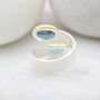 Aquamarine And Kyanite Gemstone Textured Silver Ring, thumbnail 4 of 5