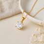 Personalised 9ct Gold Cubic Zirconia Necklace April Birthstone, thumbnail 1 of 11