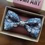 Liberty Silk Bow Tie In Navy Strawberry Thief, thumbnail 5 of 5