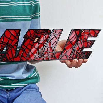 Spiderman Inspired Personalised Name Sign, 5 of 7