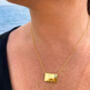 Gold Plated Reversible Cz Engraved Envelope Necklace, thumbnail 8 of 9