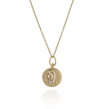Zodiac Coin Pendant Gold Plated Sterling Silver, 5 of 12
