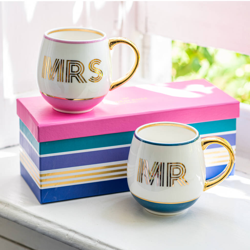 Gift Boxed Pair Of Mr And Mrs Mugs, 1 of 2
