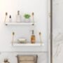 Set Of Two White Wall Mounted Shelves With Brackets, thumbnail 2 of 8
