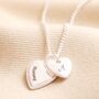 Personalised Textured Double Heart Necklace, thumbnail 3 of 8