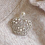 Vintage Style Pearl Crown Brooch, thumbnail 1 of 5
