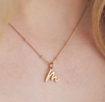 Gold Irena Script Initial Necklace, 5 of 10