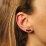 Black Crystal Flower Ear Climbers, thumbnail 4 of 5