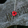 Poppy Red Flower On Stem Pendant Necklace, thumbnail 1 of 5