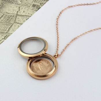 70th/ 80th Birthday Farthing Locket Necklace, 7 of 12