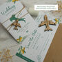 Lemon Theme Wedding Boarding Pass Save The Date With Wooden Magnetic Plane, thumbnail 6 of 6