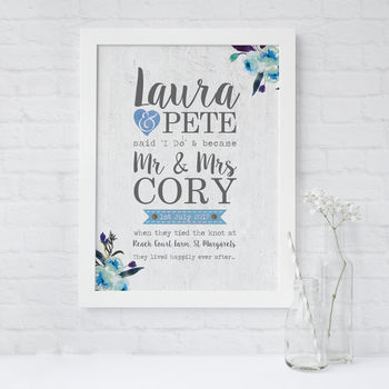 'I Do' Wedding Day Personalised Gift Print, 3 of 3