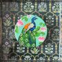 Set Of Four Coasters, Handpainted Peacocks, thumbnail 1 of 11