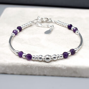 Amethyst Gemstone And Sterling Silver Bracelet, February Birthstone Jewellery, 3 of 6