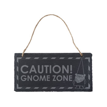 'Caution Gnome Zone' Slate Hanging Sign | Homeware | Home Decor, 2 of 2