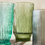 Set Of Four Vintage Colour Embossed Highball Tumblers, thumbnail 5 of 8
