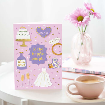 To The Happy Couple Wedding Card | Gold Foil, 2 of 3