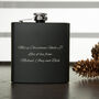 Personalised Merry Christmas Black Hip Flask, thumbnail 3 of 3