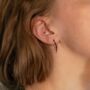 Black Sterling Silver Spike Drop Hoop Earrings, thumbnail 3 of 9