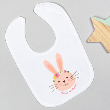Personalised First Easter Rabbit Bodysuit Pink Or Grey, 4 of 8