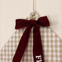 Personalised Beige Gingham Ruffle Advent Calendar Velvet Bow, thumbnail 5 of 9