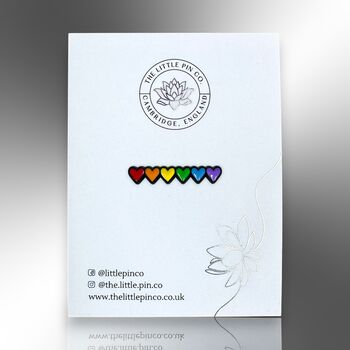 Tiny Rainbow Hearts Lgbtqia+ Gay Pride Awareness Enamel Lapel Pin Badge, Valentine's Day Gift, 4 of 8