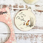 Personalised Pooh Bear Pink First Christmas Keepsake Card, thumbnail 4 of 5