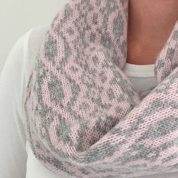 Ladies Pink Knitted Lambswool Snood, 2 of 6