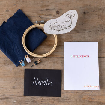 Mini Whale Embroidery Kit, 5 of 6