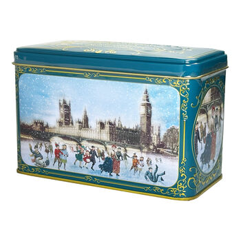 Victorian Christmas Skaters Tea Tin With 40 Teabags, 2 of 3