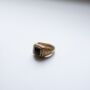 Gold Plated Black Gemstone Steel Ring, thumbnail 1 of 10