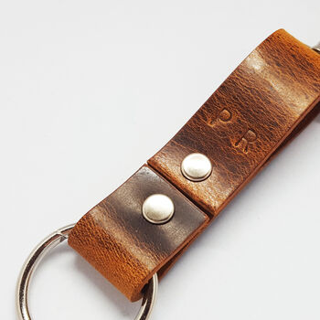 Initialled Leather Key Fob, 4 of 7