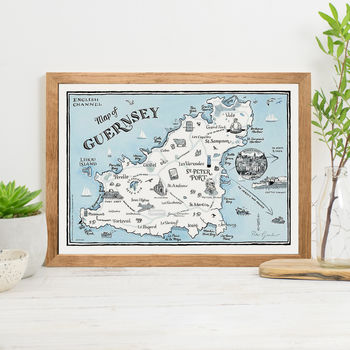Map Of Guernsey Signed Print, 3 of 3