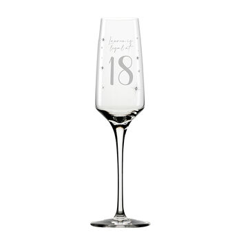 18th Birthday Diamante Champagne Flute With Birthstone Heart Gift Set, 6 of 8