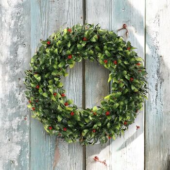 Holly And Red Berry Winter Wreath, 4 of 6