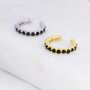 Minimalist Black Cz Ear Cuff In Sterling Silver, thumbnail 2 of 11