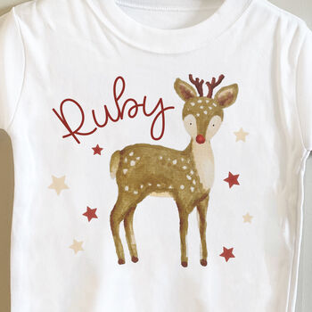 Personalised Reindeer Sibling Christmas Tops, 4 of 5