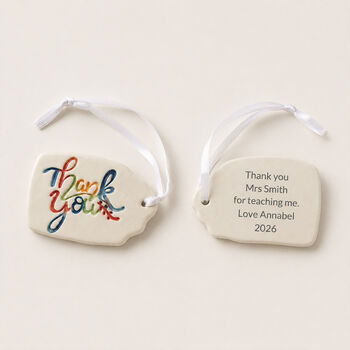 Personalised Thank You Teacher Gift Ceramic Tag, 5 of 11